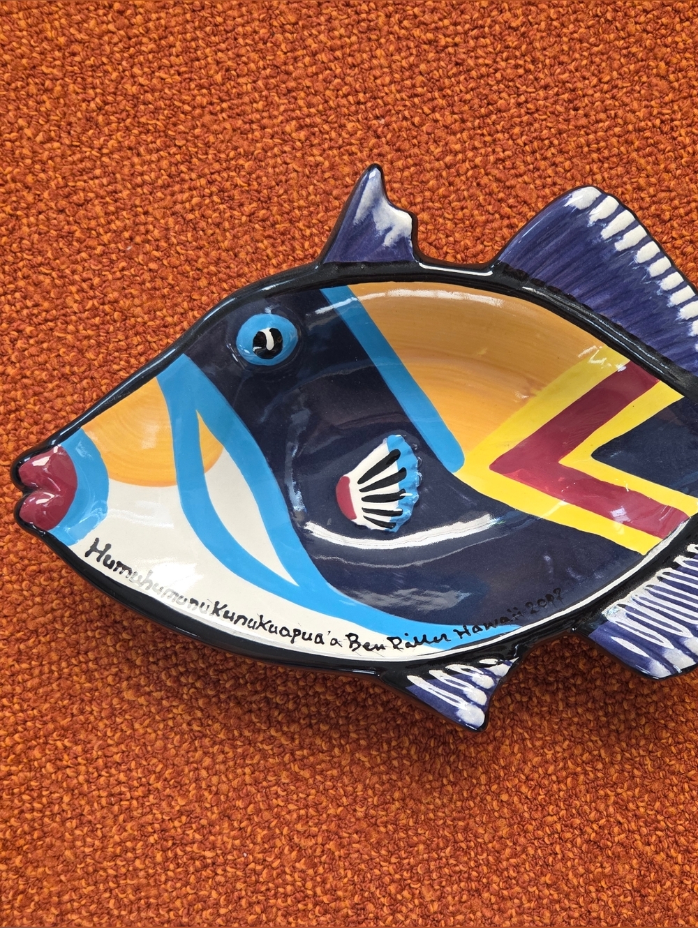 Hand-Painted Ceramic Fish Dish By Ben Diller